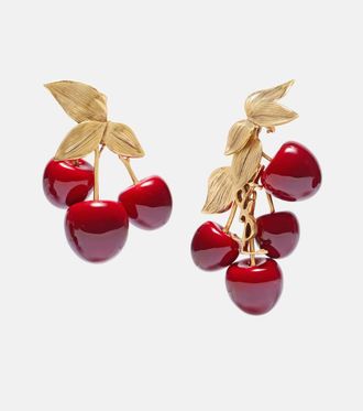 Saint Laurent Cassandre asymmetric clip-on earrings