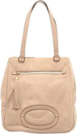 Loewe Pre-owned Leren Schoudertas - Dames - Vintage Schoudertas - Beige - ONE Size - Leer - Vintage