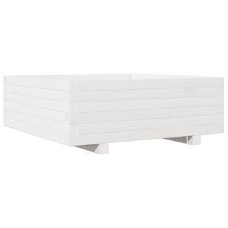 Berkfield Home Garden Planter White 70x70x26.5 cm Solid Wood Pine