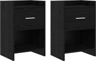 vidaXL Mesas De Noche 2 Uds. Roble Negro 40 X 30 X 60 Cm Vidaxl