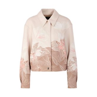 Marc Cain Floral Print Jacket - Dames - Jassen - Beige - Maat: 2XL Poliester
