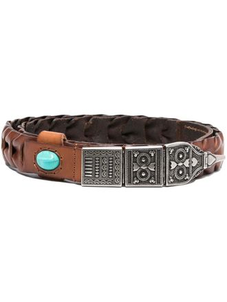Fortela W-Tess turquoise-stone belt - Brown