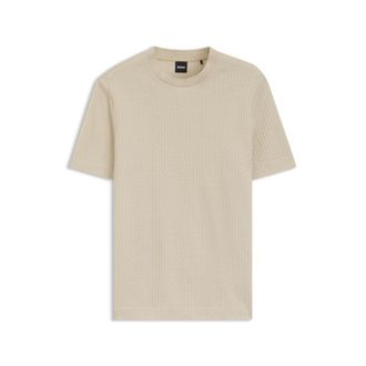 BOSS Jacquard-pattern T-shirt in cotton