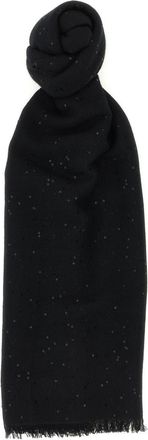 Brunello Cucinelli Black Diamante Embellished Scarf