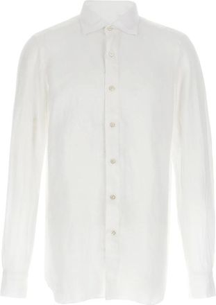 Finamore Heren, Overhemden, Wit, Maat: 3XL Linnen