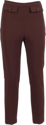 Elisabetta Franchi Double Crepe Broeken - Heren - Slim Fit Broeken - Bruin - XL - Leer - Broeken