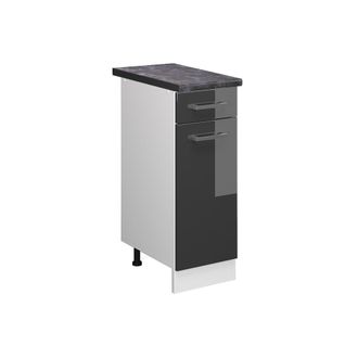 Vicco Mueble Bajo De Cocina R-line, Antracita Alto Brillo, 30 Cm, Et Antracita, Vicco