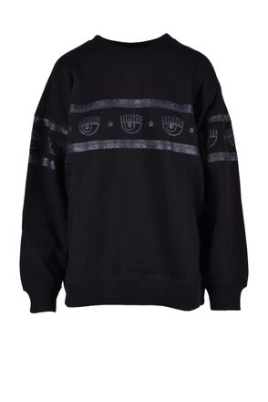 Chiara Ferragni Black Cotton Sweatshirt