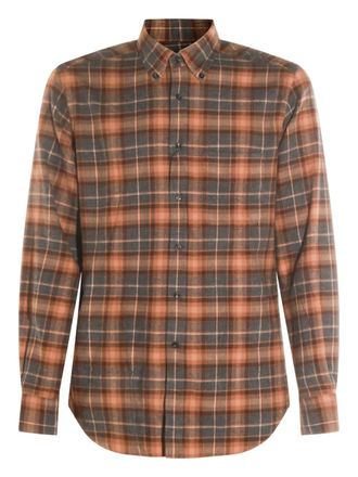 Glanshirt checked cotton shirt - men - Cotton - 41 - Brown