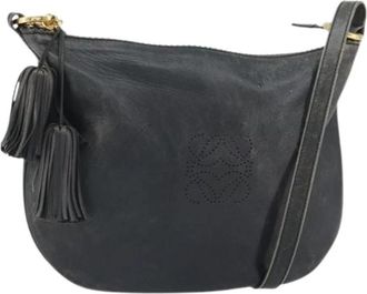 Loewe Pre-owned Leren Crossbodytas - Dames - Vintage Schoudertas - Zwart - ONE Size - Leer - Vintage