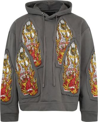 Who Decides War by Ev Bravado Felpa con stampa e cappuccio - Grigio