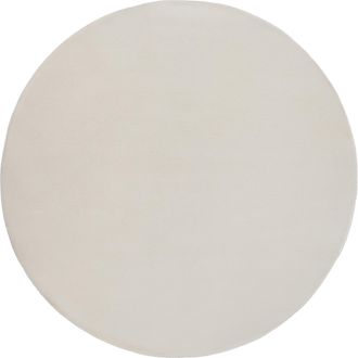 Beliani Alfombra Redonda De Pelo Sint&eacute;tico Sal&oacute;n Oficina Moderno 160 X 160 Cm Pelo Largo Beige Claro Vantira