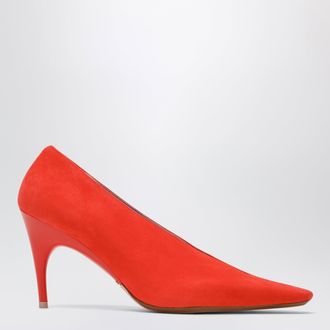 Balenciaga D&eacute;collet&eacute; Duchesse in pelle scamosciata tangerine/oro