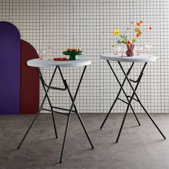 Sweeek Pair Of Foldable High Tables in White