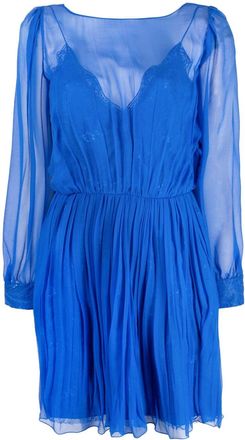 Alberta Ferretti layered silk mini dress - women - Silk/Polyamide/Cupro - 48 - Blue