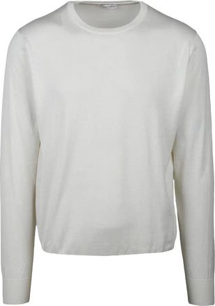 People of Shibuya White Crewneck Cotton Silk Linen Men Sweater