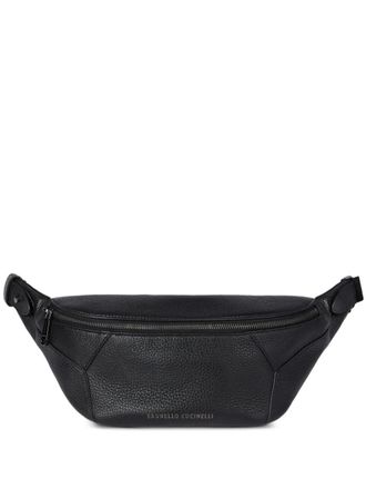 Brunello Cucinelli grained-leather belt bag - Black
