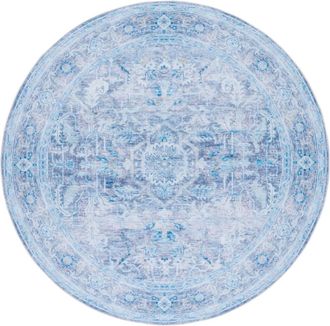 Safavieh Alfombra transicional de poli&eacute;ster morado/azul, 183 cm