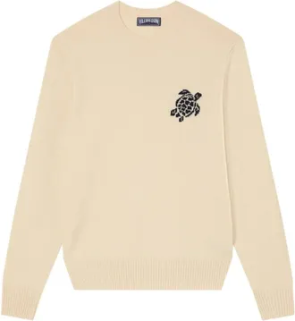 Vilebrequin Payol Ronde Hals Trui - Heren - Truien - Beige - Maat: 2XL Wol