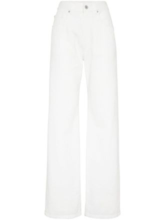 Brunello Cucinelli Mid waist jeans met wijde pijpen - Wit