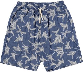 Universal Works Geborduurde zomer shorts - Heren - Strandmode - Blauw - W28 - Katoen - Badmode