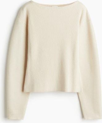 H&M Rib-knit Top in Light Beige at Nordstrom, Size Xx-Small
