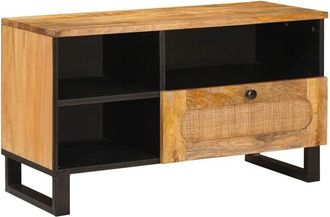 vidaXL Mueble De Tv Marr&oacute;n 80 X 33 X 46 Cm Madera De Mango Maciza Vidaxl