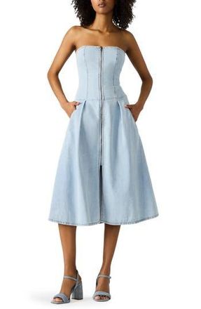 Steve Madden Isla Strapless Denim Dress in Soft Blue at Nordstrom Rack, Size Large
