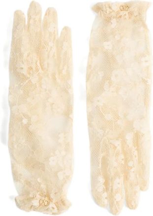 Valentino Garavani VLogo Signature kanten handschoenen - Beige