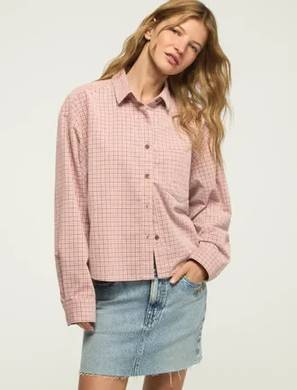 Lucky Brand Womens Cropped Corduroy Shirt