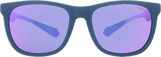 Polaroid Purple Mirror Square Unisex Sunglasses PLD 2140/S 0802/MF 55