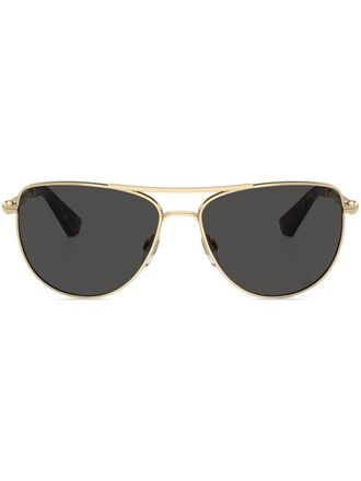 Burberry Sunglasses logo-engraved sunglasses - women - Metal - 60 - Gold