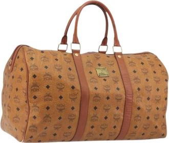 MCM Pre-owned Boston Bag - Dames - Vintage Weekendtas - Bruin - ONE Size - Leer - Vintage