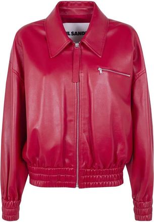 Jil Sander Classic Bomber Leather Jacket