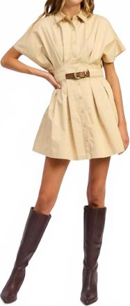 En Saison Cecilla Mini Shirt Dress In Beige