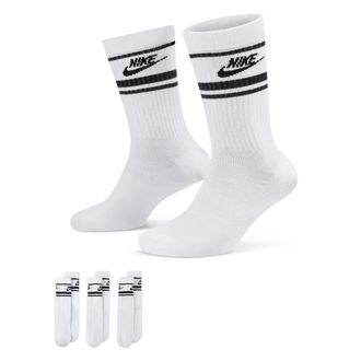 Nike Unisex Nike Sportswear Dri-FIT Everyday Essential Crew Socks (3 Pairs) in White | DX5089-103