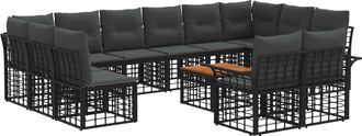 vidaXL Conjunto De Sof&aacute;s De Exterior 13 Uds. Negro Y Gris Oscuro Vidaxl
