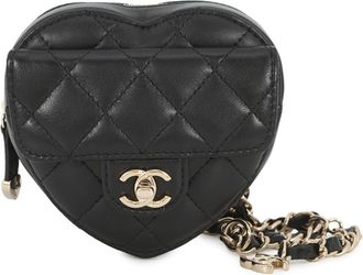 Chanel Matelasse Black Leather Fanny Pack (Pre-Owned)