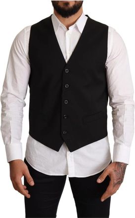 Dolce & Gabbana Suit Vests - Heren - Gillet - Zwart - M - Wol - Kostuums