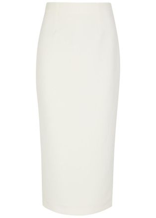 Roland Mouret Crepe Midi Skirt - Cream - 16 (UK16 / XL)