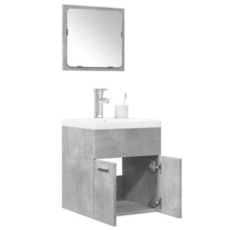 Berkfield Home 3 Piece Bathroom Furniture Set Concrete Grey Engineered Wood