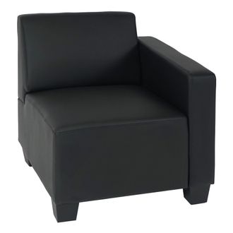 Hhg Hhg - Panel Lateral Modular Derecho, Sill&oacute;n Con Reposabrazos Lyon, Polipiel, Negro
