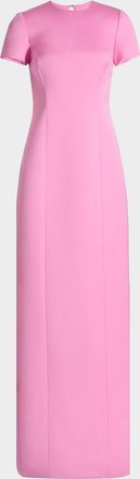 Theia Kyne Duchess Satin Column Gown