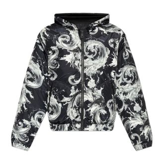 Versace Jeans Couture Light Jackets, male, Black, Size: 2XL Printed Padded Jacket