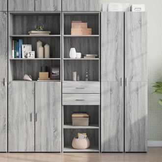 vidaXL Vidaxl - Aparador De Madera De Ingenier&iacute;a Gris Sonoma 50x42,5x185 Cm