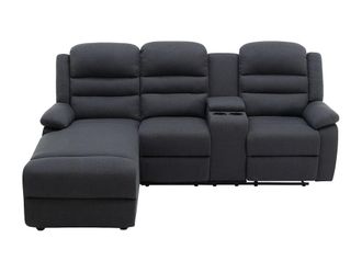 VENTE-UNIQUE.COM Sof&aacute; rinconera tela gris antracita