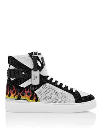 Philipp Plein MONEY BEAST Hi-Top crystal Flame