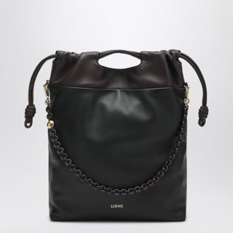 Loewe Flamenco Purse tote bag in black/chestnut brown