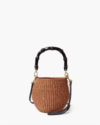 Clare Vivier Petit Pot De Miel Crossbody Bag With Bamboo Handle In Dulche De Leche