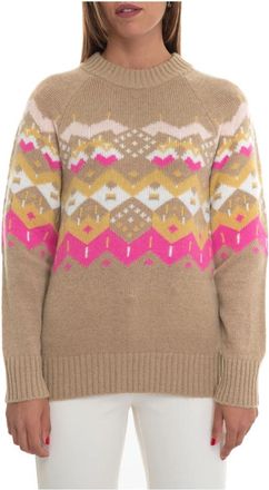 Pennyblack Geometrische Fantasie Trui - Dames - Ronde hals truien - Veelkleurig - L - Wol - Truien & Vesten